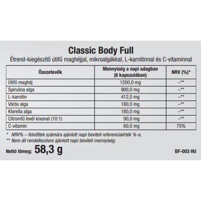 Classic zöld alga Full Body , 1 doboz, 90 db-os kiszerelés